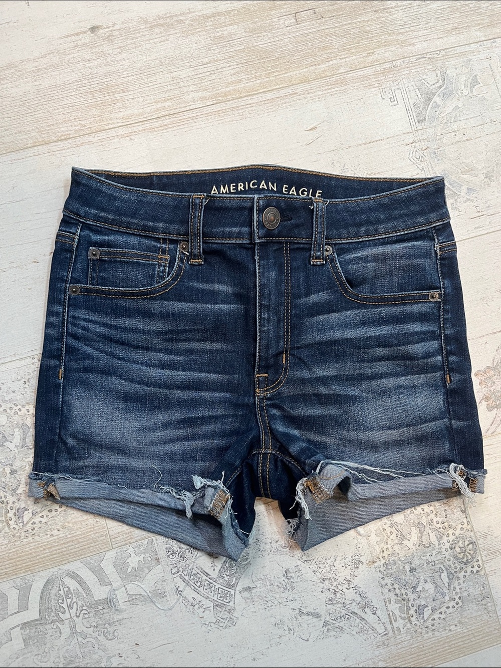 American Eagle Outfitters Hi Rise Shortie Jean Shorts Size 6